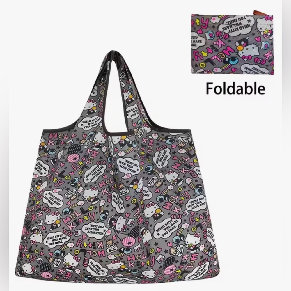 🩷SANRIO MYSTERY BUNDLE with Gray Hello Kitty Foldable Shopping Tote Bag